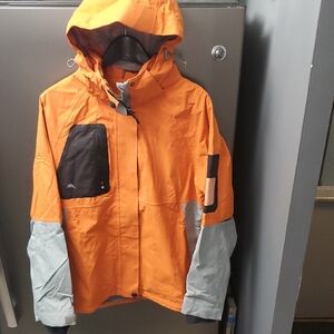 Women's Orange and Gray Hooded Jacket